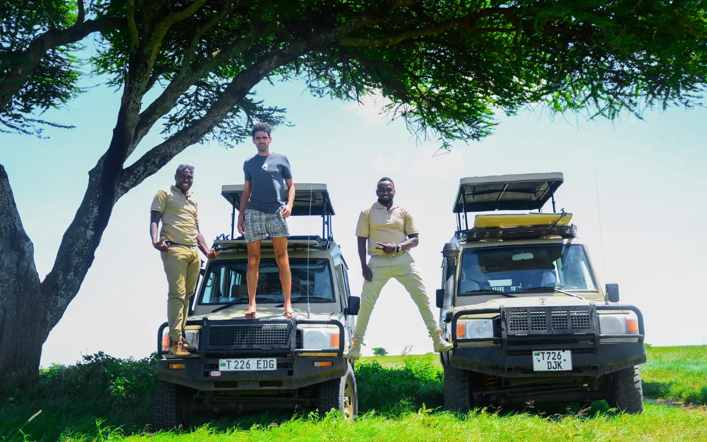 Nyerere National Park - Guests on Game drive car- African Adventure Specialists